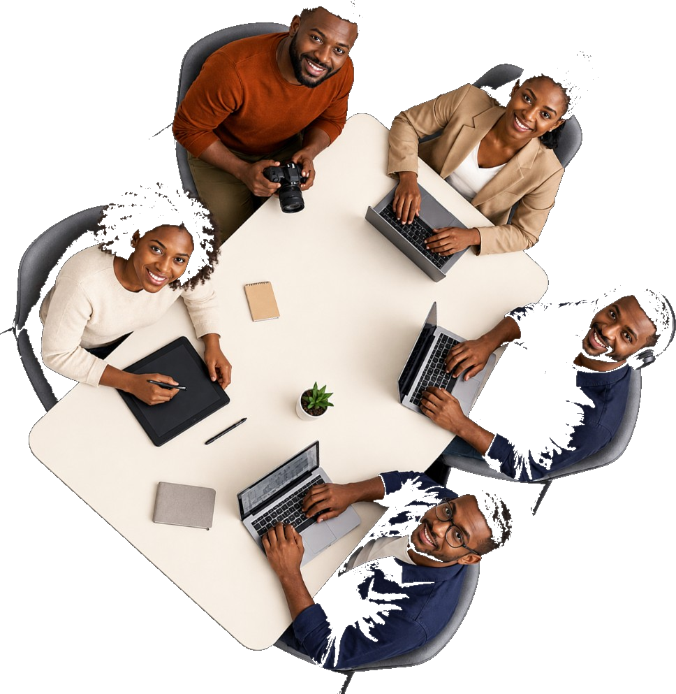 Equipe Light Digital Consulting en collaboration autour d'une table de travail